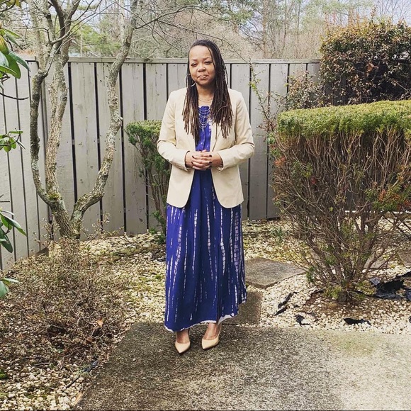 SALE Tie Dye Halter Maxi- NAVY - Picture 4 of 7